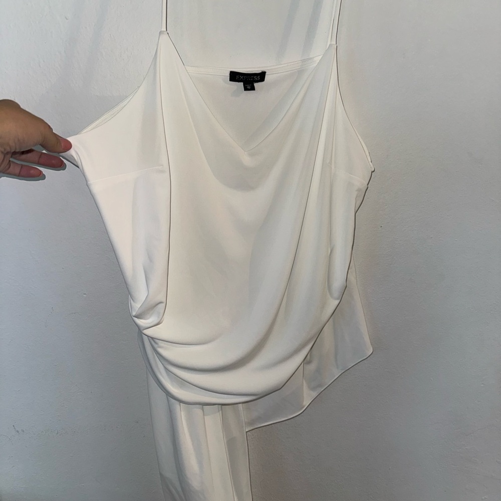 NWOT! Express White Draped Sleeveless Top size XL
